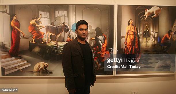 Artist Manjunath Kamath at Lo Real Maravilloso, an exhibition curated by Sunil Mehra which brings together the works of some of the best known names...