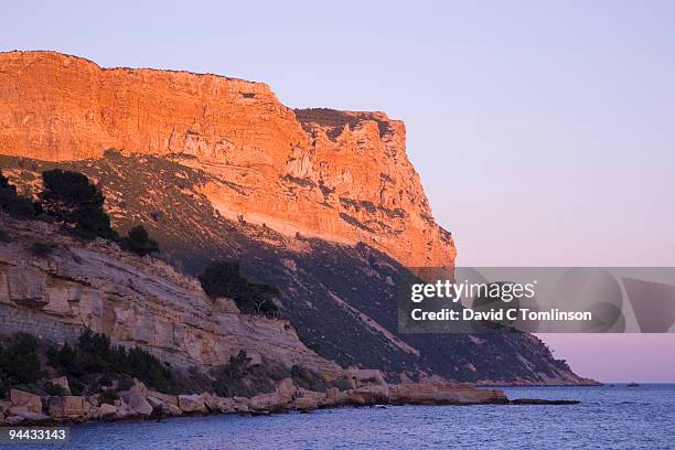 cap canaille at sunset, cassis, france - cassis stock pictures, royalty-free photos & images