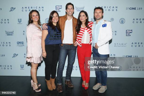 Producer Monica Vargas Celis, film director Gabylu Lara, Jordan Belfi, Ana Claudia Talancon and producer Leonardo Zimbron attend a press conference...