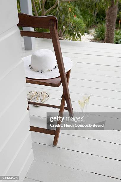 hat sandals and 2 glasses of bubbles - heidi coppock beard stock pictures, royalty-free photos & images