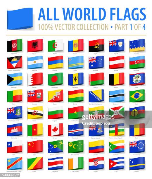ilustrações, clipart, desenhos animados e ícones de mundial bandeiras - tag label plana icons vector - parte 1 de 4 - bandeira brasileira