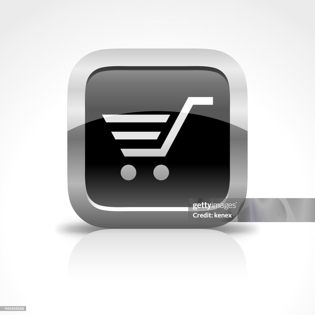 Shopping Cart Glossy Button Icon