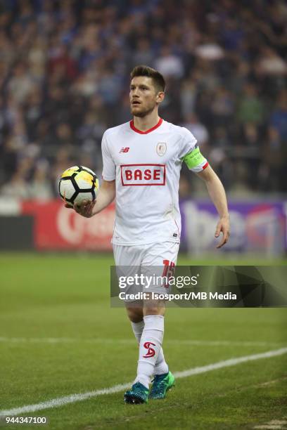 Genk , Belgium / Krc Genk v Standard de Liege / "nSebastien POCOGNOLI"nFootball Jupiler Pro League 2017 - 2018 Play-Off 1 Matchday 2 / "nPicture by...