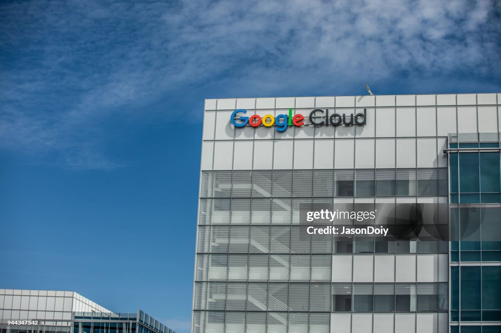 Edifícios de nuvem do Google no vale do silício