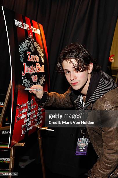 Actor Connor Paolo attends the Z100's Jingle Ball 2009 - Official H&M Artist Gift Lounge Produced by On 3 Productions at Madison Square Garden on...