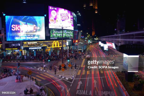 General view of the city of Kuala Lumpur, capital of Malaysia. Bukit Bintang at night. Kuala Lumpur is the capital of Malaysia,it is also the largest...