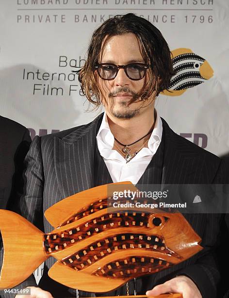 Actor Johnny Depp is honored with the prestigious Career Achievement Award at the 6th Annual Bahamas Film Festival special tribute and presentation...