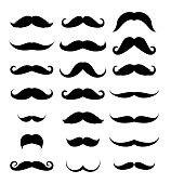 Mustache icon set vector