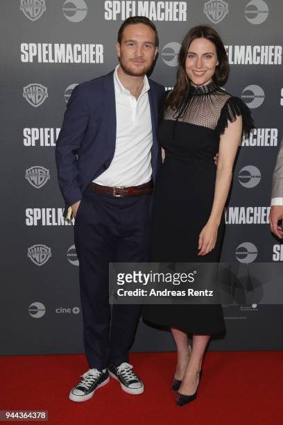 Frederick Lau and Antje Traue attend 'Spielmacher' Premiere at Lichtburg on April 10, 2018 in Essen, Germany.