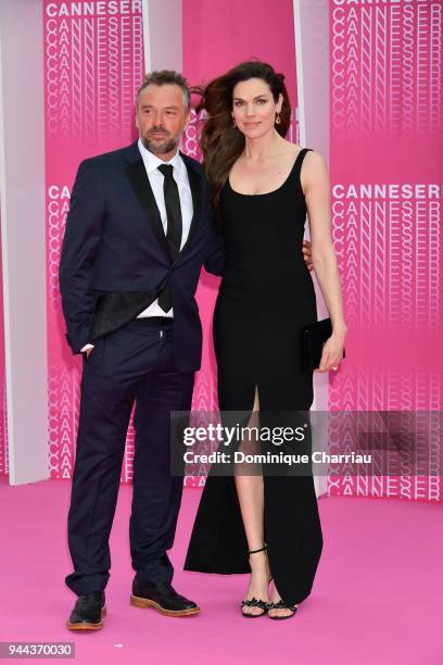 Tom Waes and Anna Drijver from the serie "Undercover" attend "Miguel" and "Undercover" screening during the 1st Cannes International Series Festival...