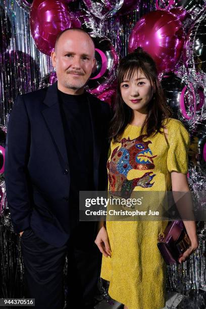 Peter Philips and Chiaki Ito attend the Dior Addict Lacquer Plump Party at 1 OAK on April 10, 2018 in Tokyo, Japan.
