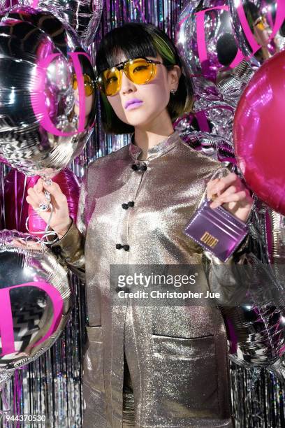 Singer YJY attends the Dior Addict Lacquer Plump Party at 1 OAK on April 10, 2018 in Tokyo, Japan.