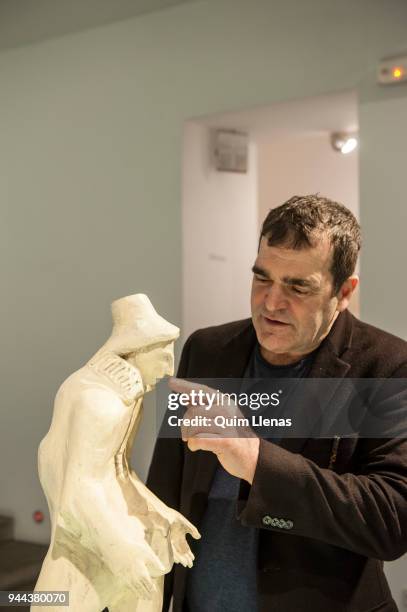 Spanish sculptor Francisco Leiro presents his exhibition 'Cuerpo Inventado' in the Marlborough Gallery on April 6, 2018 in Madrid, Spain.