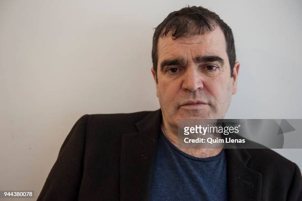 Spanish sculptor Francisco Leiro poses for a portrait session before the opening of his exhibition 'Cuerpo Inventado' in the Marlborough Gallery on...