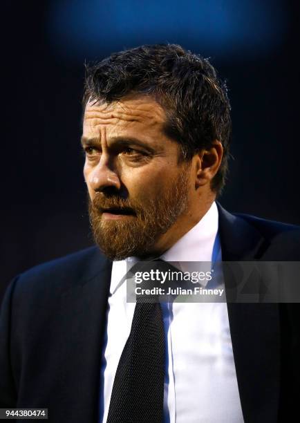 Slavisa Jokanovic, Manager of Fulham looks on prior to the Sky Bet Championship match between Fulham and Reading at Craven Cottage on April 10, 2018...