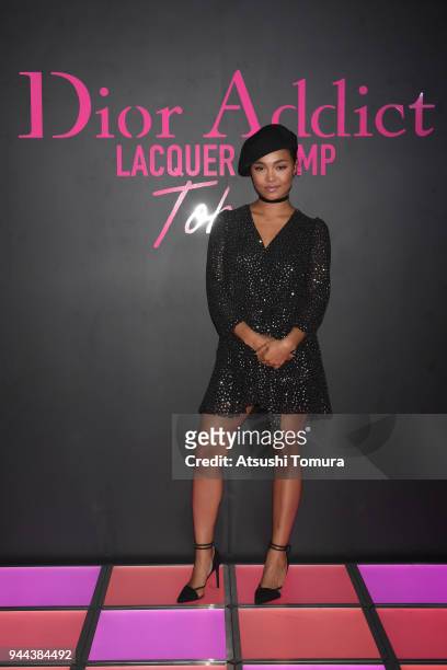 Singer Crystal Kay attends the Dior Addict Lacquer Plump Party at 1 OAK on April 10, 2018 in Tokyo, Japan.