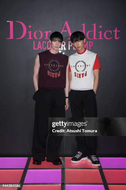 TaikiNOAH attends the Dior Addict Lacquer Plump Party at 1 OAK on April 10, 2018 in Tokyo, Japan.
