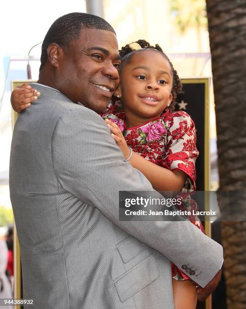 Tracy Morgan and daughter Maven Morgan attend a ceremony on the Hollywood Walk Of Fame on April 10, 2018 in Los Angeles, California.