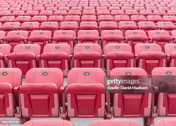 rows of stadium seats - stadium seating stock pictures, royalty-free photos & images