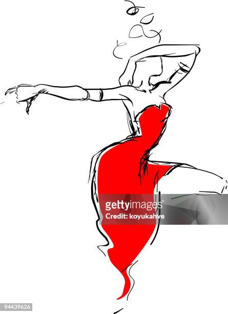  Ilustraciones de Mujer Vestido Rojo - Getty Images