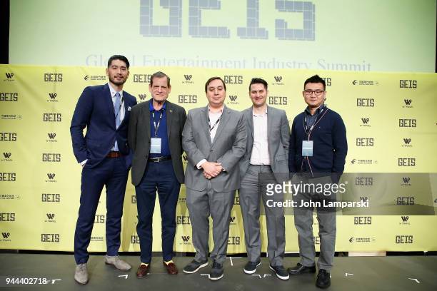 Godfrey Gao, Howard Rosenman, Dylan Marchetti, Jim alexander and Nick Yang attend Global Entertainment Industry Summit at the Manhattan Center on...
