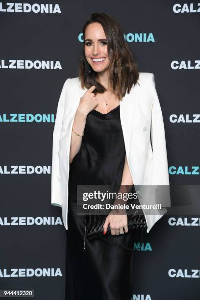 Louise Roe attends the Calzedonia Summer Show on April 10, 2018 in Verona, Italy.