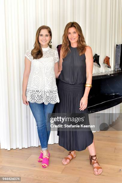 Sarah Flint and Cindy Crawford attend Cindy Crawford x Sarah Flint celebrate the Sarah Flint spring footwear collection at a private residence on...