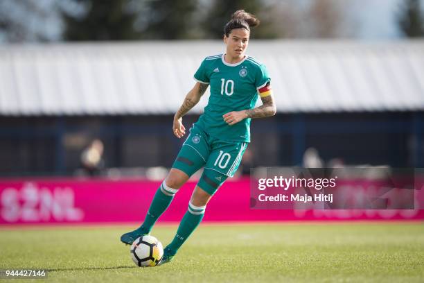 Dzsenifer Marozsan of Germany controls the ball during Slovenia Women's and Germany Women's 2019 FIFA Women's World Championship Qualifier match on...