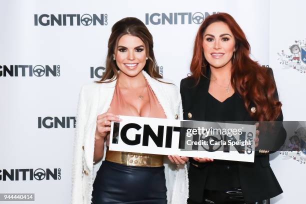 Tanya Bardsley and friend pose during the Ignition Card Launch at The Colony on April 10, 2018 in Wilmslow, England.