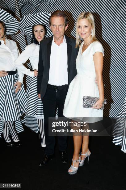 Frederic Saldmann and his wife attend the Societe des Amis Du Musee d'Art Moderne du Centre Pompidou Charles Kaisin's "Black And White" dinner party...