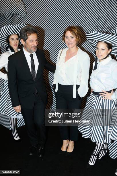 Daniela Lumbroso and her husband attend the Societe des Amis Du Musee d'Art Moderne du Centre Pompidou Charles Kaisin's "Black And White" dinner...