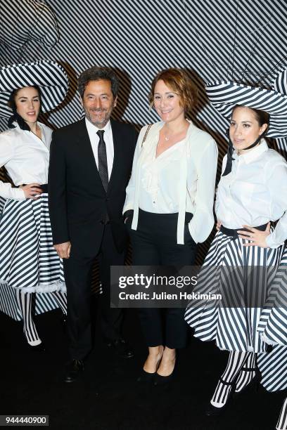 Daniela Lumbroso and her husband attend the Societe des Amis Du Musee d'Art Moderne du Centre Pompidou Charles Kaisin's "Black And White" dinner...