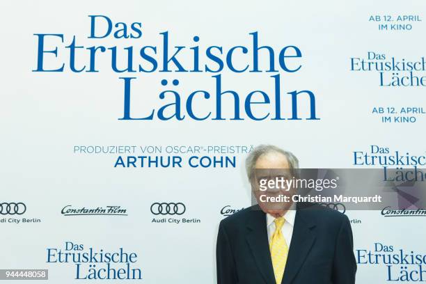 Arthur Cohn attends the 'Das Etruskische Laecheln' Premiere at Zoo Palast on April 10, 2018 in Berlin, Germany.