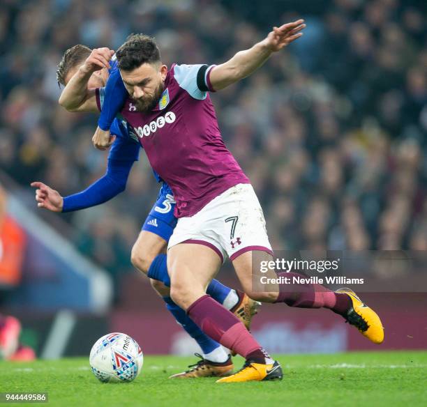 Robert Snodgrass of Aston Villa during the Sky Bet Championship match between Aston Villa and Cardiff City at Villa Park on April 10, 2018 in...