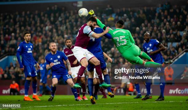 Mile Jedinak of Aston Villa during the Sky Bet Championship match between Aston Villa and Cardiff City at Villa Park on April 10, 2018 in Birmingham,...