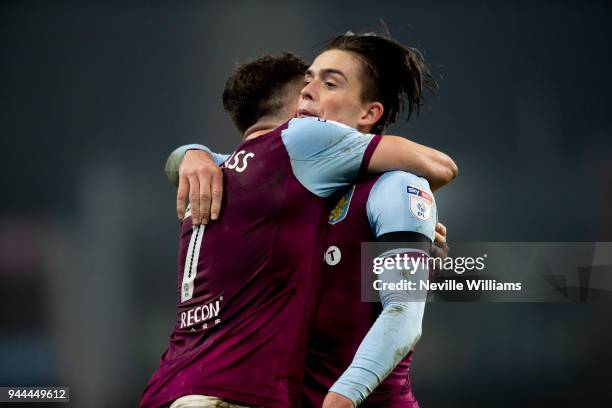 Jack Grealish of Aston Villa during the Sky Bet Championship match between Aston Villa and Cardiff City at Villa Park on April 10, 2018 in...