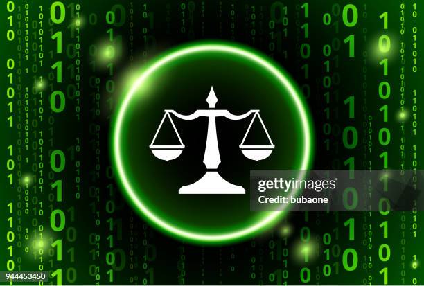 justice balance binary code vector pattern background - virtual fair stock illustrations