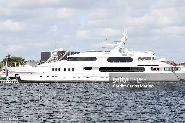 General view of Tiger Woods yacht "Privacy" on December 14, 2009 in North Palm Beach, Florida.