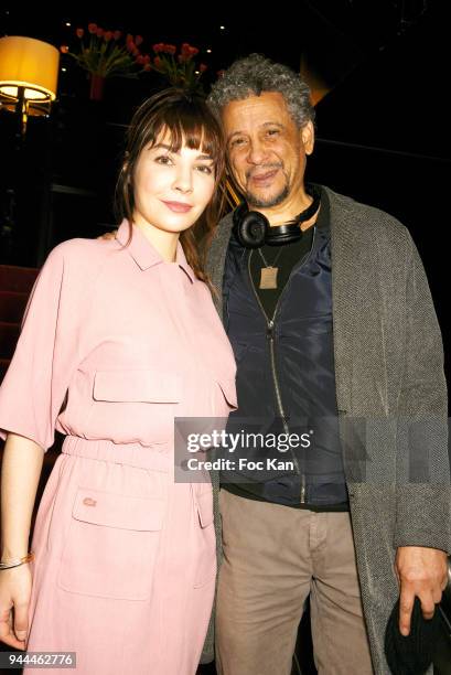 Actress Alix Benezech and actor Abel Jafri attend the P+sitive Cinema Week Press Conference at Publicis Champs Elysees on April 10, 2018 in Paris,...