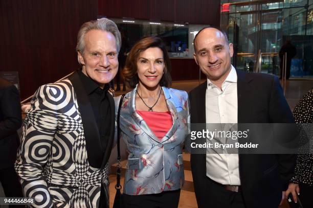 Monte Durham, Hilary Farr, and David Visentin attend the Discovery Upfront 2018 at the Alice Tully Hall at Lincoln Center on April 10, 2018 in New...