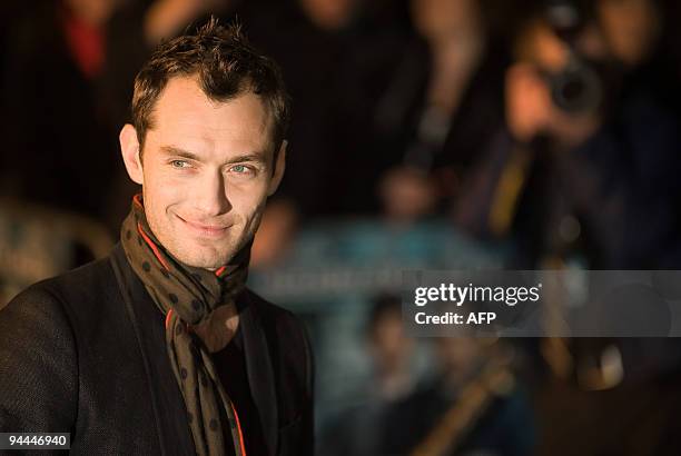 British actor Jude Law arrives at the world premiere of the new film "Sherlock Holmes" in central London, England on December 14, 2009. The film is...