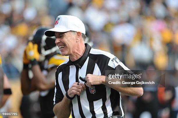 National Football League referee Terry McAulay smiles during a game between the Cincinnati Bengals and Pittsburgh Steelers at Heinz Field on November...