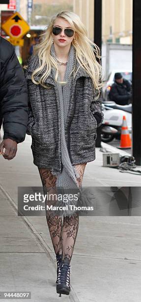 Actress Taylor Momsen is seen on the streets of Manhattan on December 14, 2009 in New York City.