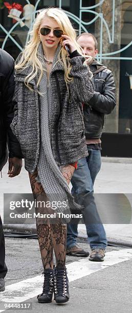 Actress Taylor Momsen is seen on the streets of Manhattan on December 14, 2009 in New York City.