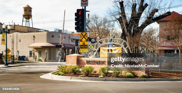 campbell california historic downtown sign panorama - suburban downtown stock pictures, royalty-free photos & images