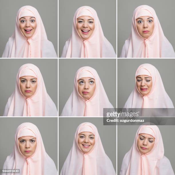 イスラム教徒の女性の作る表情 - part of a series ストックフォトと画像
