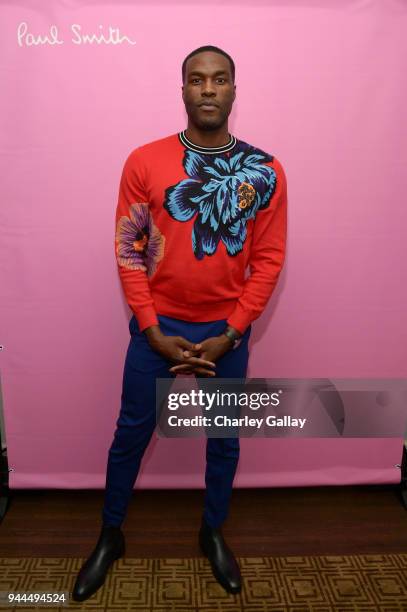 Yahya Abdul-Mateen II, wearing Paul Smith, attends Paul Smith's intimate dinner with Gary Oldman at Chateau Marmont on April 10, 2018 in Los Angeles,...