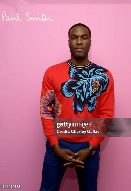 Yahya Abdul-Mateen II, wearing Paul Smith, attends Paul Smith's intimate dinner with Gary Oldman at Chateau Marmont on April 10, 2018 in Los Angeles,...