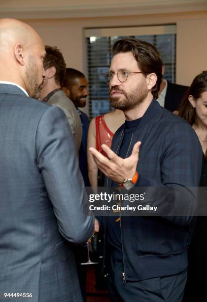 Edgar Ramirez, wearing Paul Smith, attends Paul Smith's intimate dinner with Gary Oldman at Chateau Marmont on April 10, 2018 in Los Angeles,...