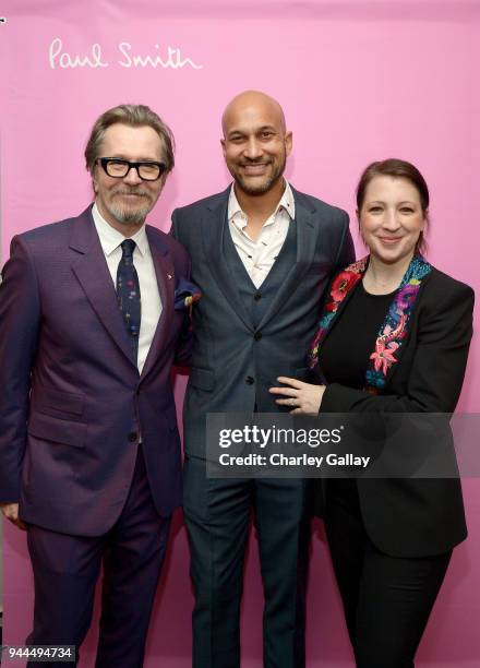 Gary Oldman, Keegan-Michael Key, and Elisa Pugliese, wearing Paul Smith, attend Paul Smith's intimate dinner with Gary Oldman at Chateau Marmont on...
